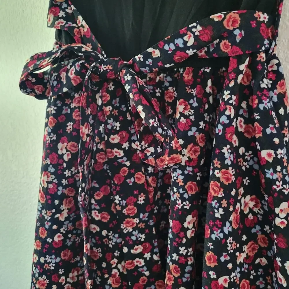 Shein Floral Belted Sleeveless Dress Size M VGUC - Picture 6 of 6